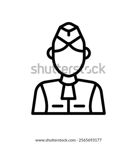 flight attendant icon line vector design template with trendy style