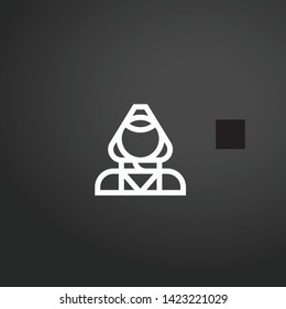 Flight Attendant Vektorillustration Symbol. Flight Attendant Konzept Strich Symbol Design. Dünne grafische Elemente Vektorillustration Illustration, Konturmuster für Ihr Webdesign, Logo, UI. EPS10.