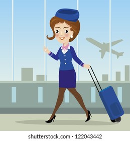 flight attendant. Vector illustration