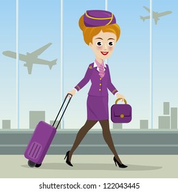 flight attendant. Vector illustration