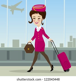 flight attendant. Vector illustration