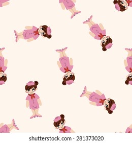 flight attendants , cartoon seamless pattern background