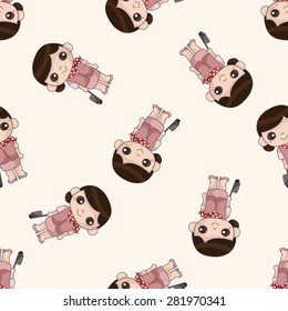 flight attendants , cartoon seamless pattern background