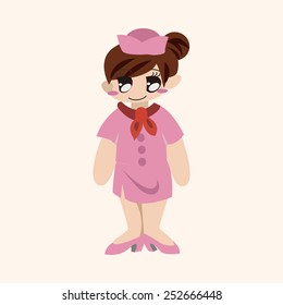 flight attendants theme elements vector,eps