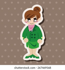 flight attendants theme elements vector,eps