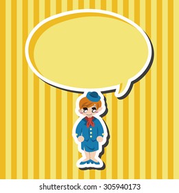 flight attendants theme elements vector,eps