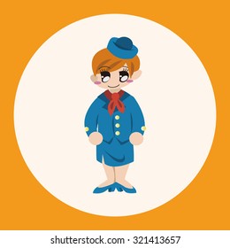 flight attendants theme elements vector,eps