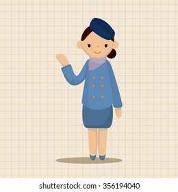 flight attendants theme elements vector,eps
