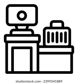 Flight baggage check icon outline vector. Luggage airport scanner. Passenger travel control