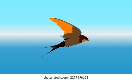 Flight of bird illustration, high quality vector