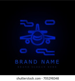Flight blue chromium metallic logo