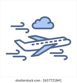 Ilustração do vetor do ícone azul de voo