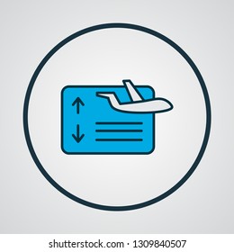 Flight board icon colored line symbol. Premium quality isolated departure element in trendy style.