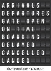 Flight board information display vector illustration 