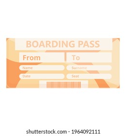 Flight boarding pass icon. Cartoon of Flight boarding pass vector icon for web design isolated on white background