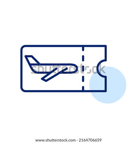 Flight boarding pass. Pixel perfect, editable stroke line art icon
