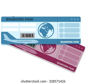 Flight Boarding Passes Isolated on White