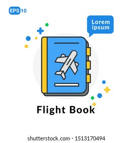 Flight Book Flat icon. Used For web, logo, mobile app, User Interface