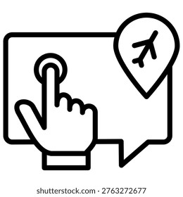 Flight Booking Icon Element For Design