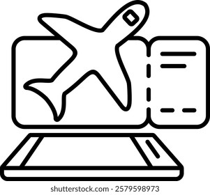 Flight Booking icon single line high quality