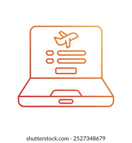 Ícone de reserva de voo com fundo branco vetor ilustração stock