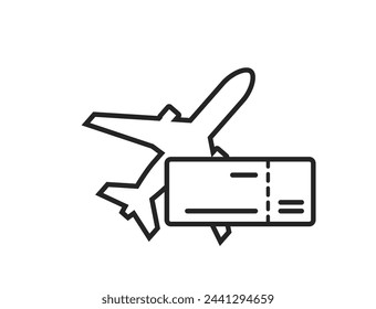 flight booking line icon. vacation, air travel and journey symbol. airline services. isolated vector image for tourism design