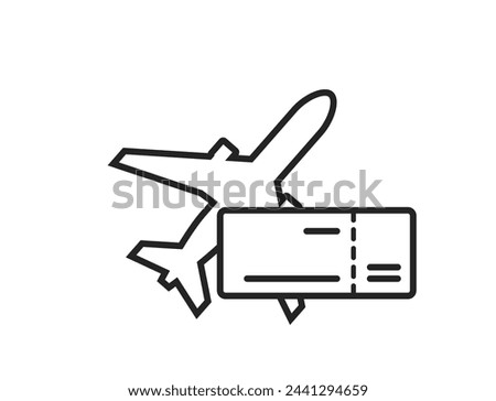 flight booking line icon. vacation, air travel and journey symbol. airline services. isolated vector image for tourism design