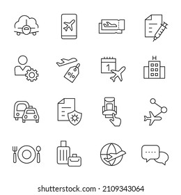 Flight booking service interface icons