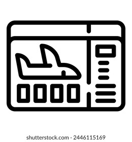 Flight booking ticket icon outline vector. Airplane admission pass. Passenger travel document