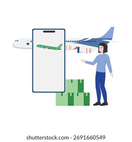 Ilustración vectorial de reserva de vuelo que puede editar o modificar fácilmente
