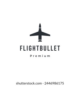 Flight bullet logo, Bullet combine with plane logo design on isolated background