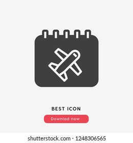 flight calendar icon vector. Flight day symbol.