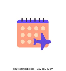 Calendário de voo, ícone de cronograma, vetor plano