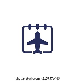 Flugkalender oder Flugplansymbol auf Weiß