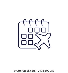 Icono de calendario de vuelo o línea de programa