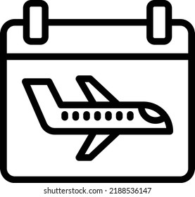 Flight calendar Vector Icon Design Illustration