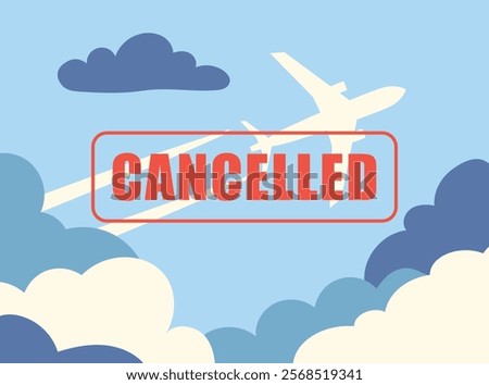 flight cancelled concept- vector illustration