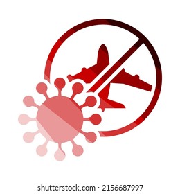 Flight Cancelled Icon. Flat Color Ladder Design. Vector Illustration.
