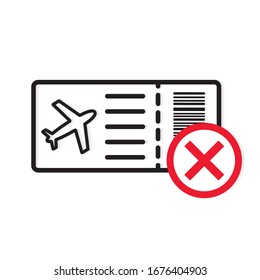 flight cancelled, suspend flights due to coronavirus concept- vector illustration