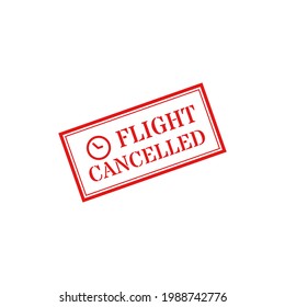 Flight canclled isolated on white background. Red grunge flight cancelledd effect for tag, stamp, element