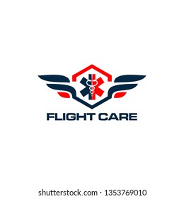 flight care logo. flight Abstract , wings vector logo . Delivery, business, cargo, success, money, deal, contract, team, cooperation symbol icon. Corporate financial sign