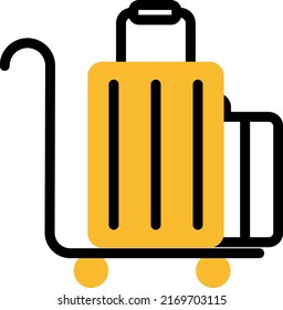 Carro de vuelo, ilustración, vector sobre un fondo blanco.