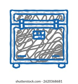 flight case for music equipment doodle icon sketch vector. flight case for music equipment sign. isolated symbol illustration