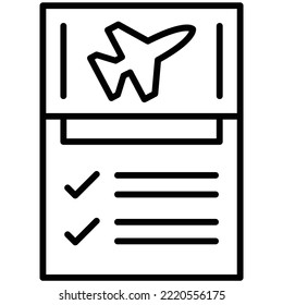 Flight Checklist icon vector image. Can also be used for web apps, mobile apps and print media.