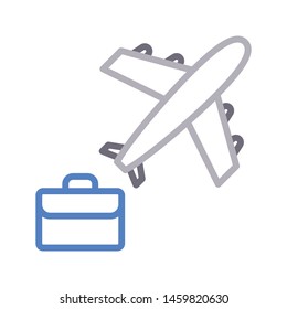 flight colour line vector icon
