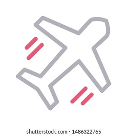 flight colour line vector icon