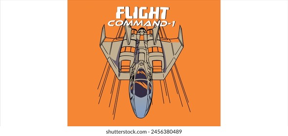 flight command camiseta Diseño gráfico Ilustración vectorial