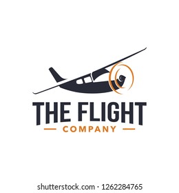 The Flight Company logo design template vector for aviation company