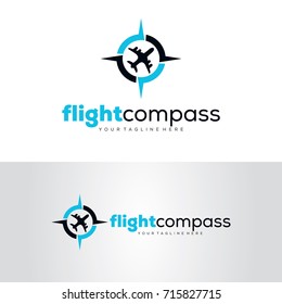 Flight Compass Logo Template Design Vector, Emblem, Design Concept, Creative Symbol, Icon