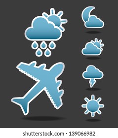 flight conditions over black background vector illustration